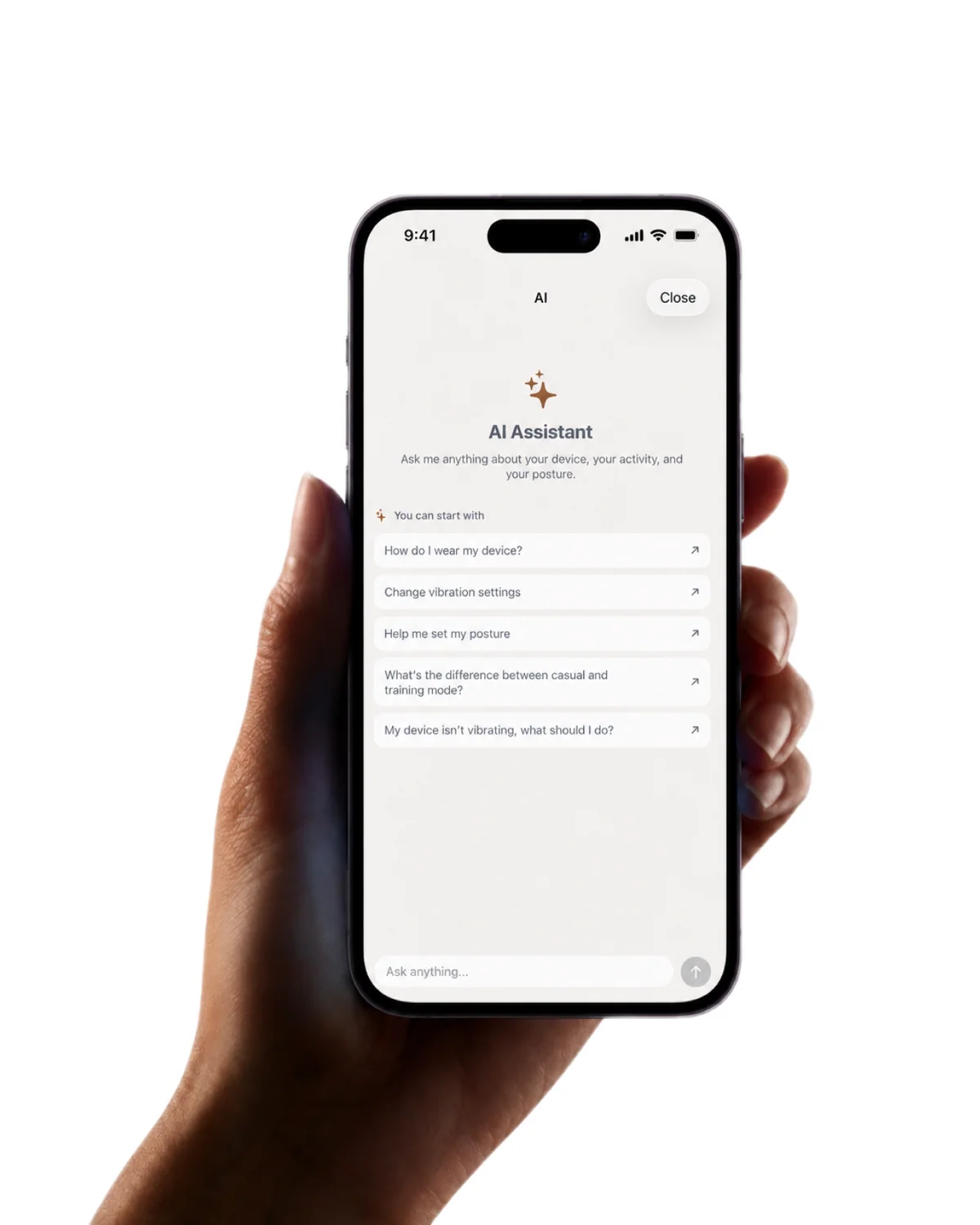 The StraightApp AI Assistant on a phone